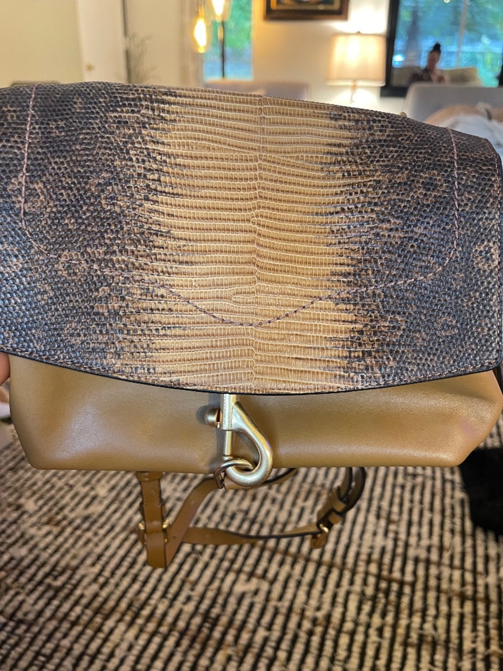 Embossed leather Rebecca minkoff bag/mini backpack